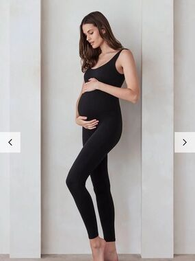 Bumpsuit Maternity Full Length Black Bodysuit Jumpsuit Size M Stretch One Piece